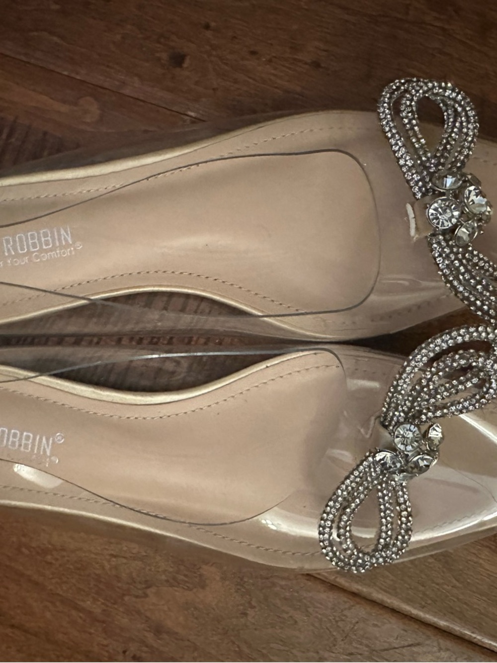 Cape Robbin Nude Crystal Bow Pointed Flats